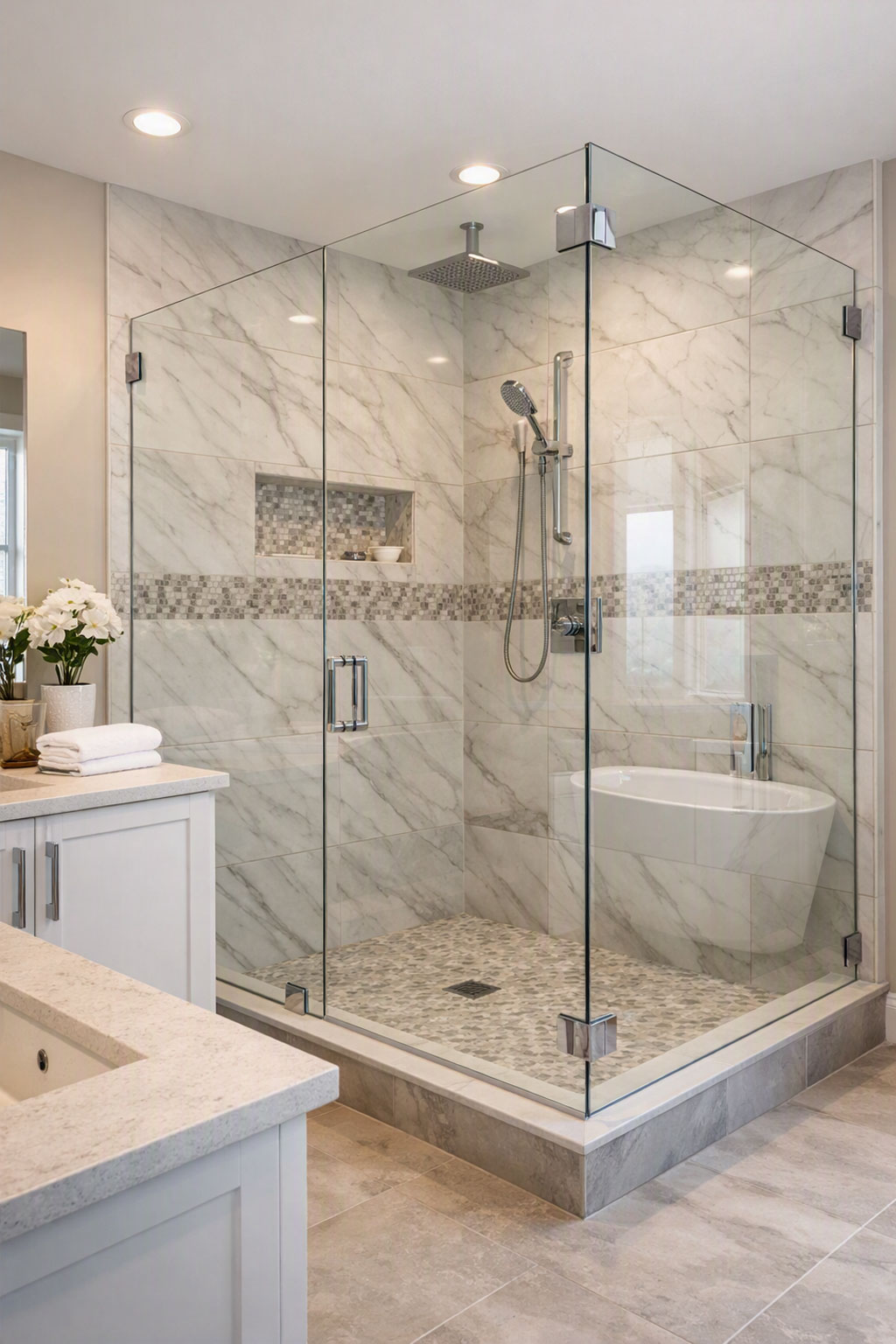 Absolute Glass Custom Shower Glass Repair Project